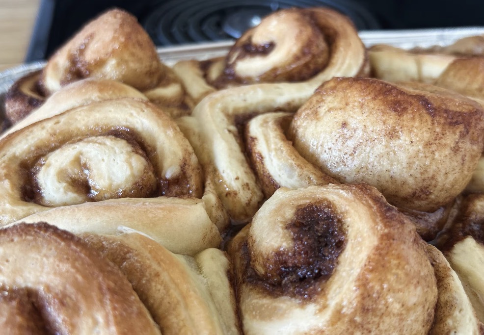 Freshly baked homemade cinnamon buns at Rockhill